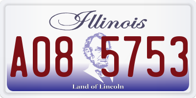 IL license plate A085753