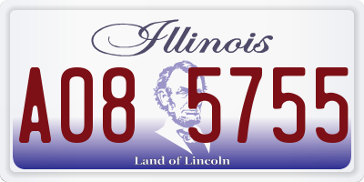 IL license plate A085755