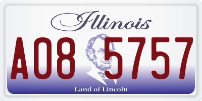 IL license plate A085757