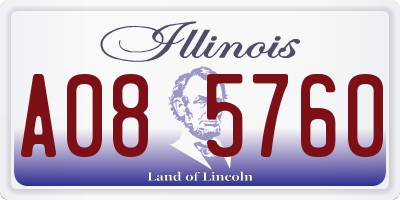 IL license plate A085760