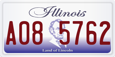 IL license plate A085762
