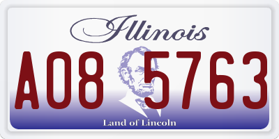IL license plate A085763