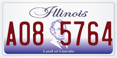IL license plate A085764