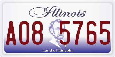 IL license plate A085765
