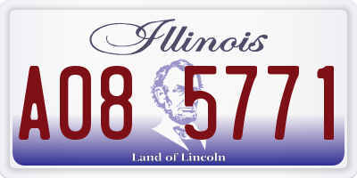 IL license plate A085771