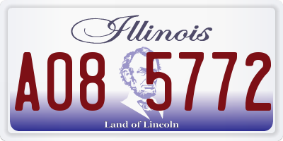 IL license plate A085772