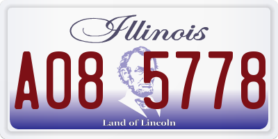 IL license plate A085778