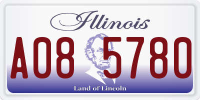 IL license plate A085780