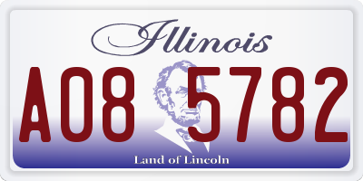 IL license plate A085782