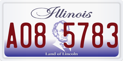 IL license plate A085783