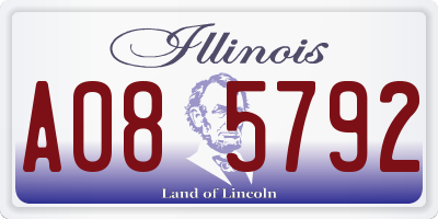 IL license plate A085792