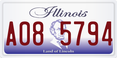 IL license plate A085794