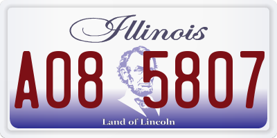 IL license plate A085807