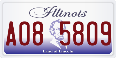 IL license plate A085809