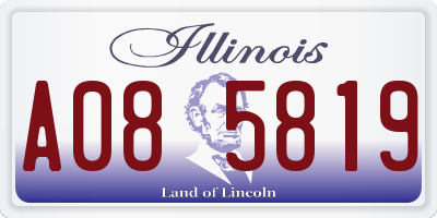 IL license plate A085819