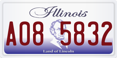 IL license plate A085832