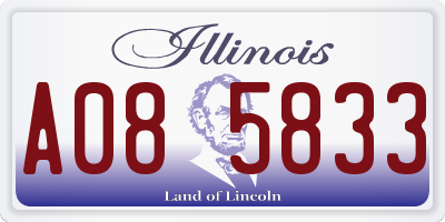 IL license plate A085833