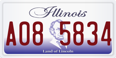 IL license plate A085834
