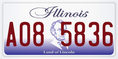 IL license plate A085836