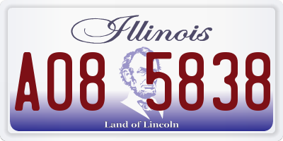 IL license plate A085838