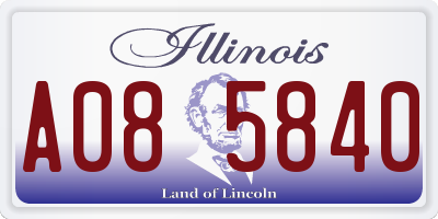 IL license plate A085840