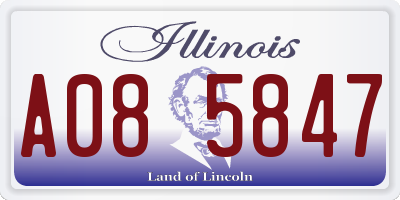 IL license plate A085847