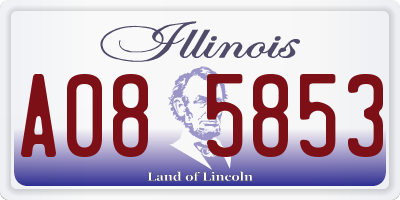 IL license plate A085853