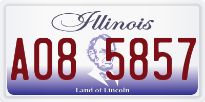 IL license plate A085857