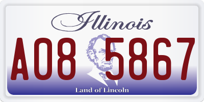 IL license plate A085867