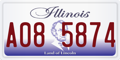 IL license plate A085874