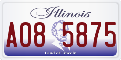 IL license plate A085875