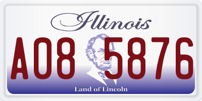 IL license plate A085876