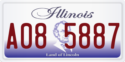 IL license plate A085887