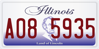 IL license plate A085935