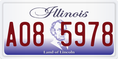 IL license plate A085978
