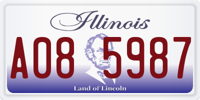 IL license plate A085987