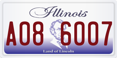 IL license plate A086007