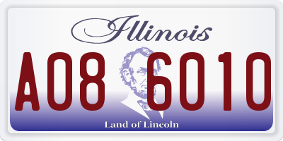IL license plate A086010