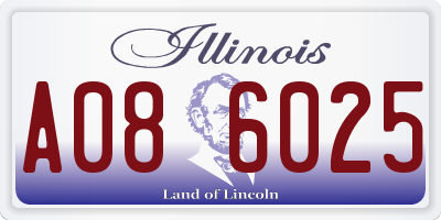 IL license plate A086025
