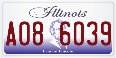 IL license plate A086039
