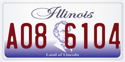 IL license plate A086104
