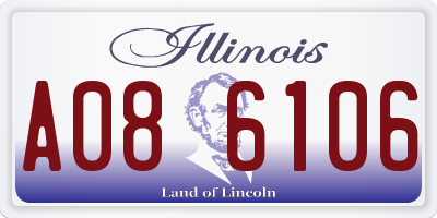 IL license plate A086106