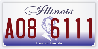 IL license plate A086111