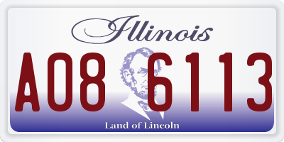 IL license plate A086113