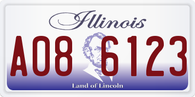 IL license plate A086123