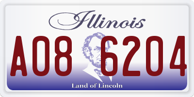 IL license plate A086204