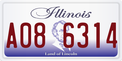IL license plate A086314