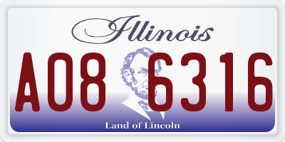 IL license plate A086316