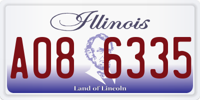 IL license plate A086335
