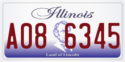 IL license plate A086345